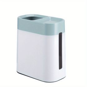 1pc 2 In 1 Desktop Trash Can With Tissue Box; Creative Plastic Mini Wastebasket; Trash Can; Garbage Bin; Rubbish Recycling For Desktop; Dressing (Color: Blue)