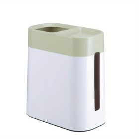 1pc 2 In 1 Desktop Trash Can With Tissue Box; Creative Plastic Mini Wastebasket; Trash Can; Garbage Bin; Rubbish Recycling For Desktop; Dressing (Color: Green)