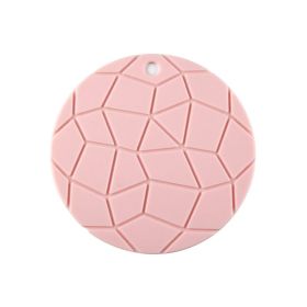 1pc Food Grade Silicone Coaster; Anti-scalding Thickened Pot Mat; Turtle Pattern Heat Insulation Mat; High Temperature Resistant Table Mat (Color: Pink)