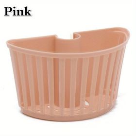 1PC Sink Plastic Hanging Basket; Faucet Rack Drainer Sponge Storage Rack Spout Holder Kitchen Bathroom Rack (Color: Pink)