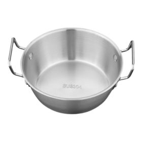 Double Ear Soup Bowl Snack Bowl for Household or Commerial (Color: Silver, Type: 12cm)