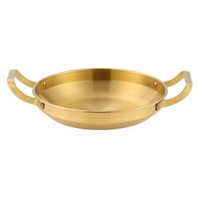 Double Ears Pan Seafood Rice Pan Fried Chicken Tray (Color: Gold, Type: 26cm)