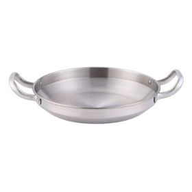 Double Ears Pan Seafood Rice Pan Fried Chicken Tray (Color: Silver, Type: 24cm)