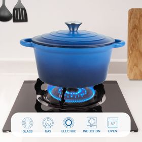 Enamel Dutch POTS can withstand high temperatures and meet many cooking needs, such as cooking, baking and stewing (Color: Gradient deep blue)